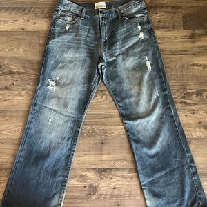 Men's Distressed Blue Jeans